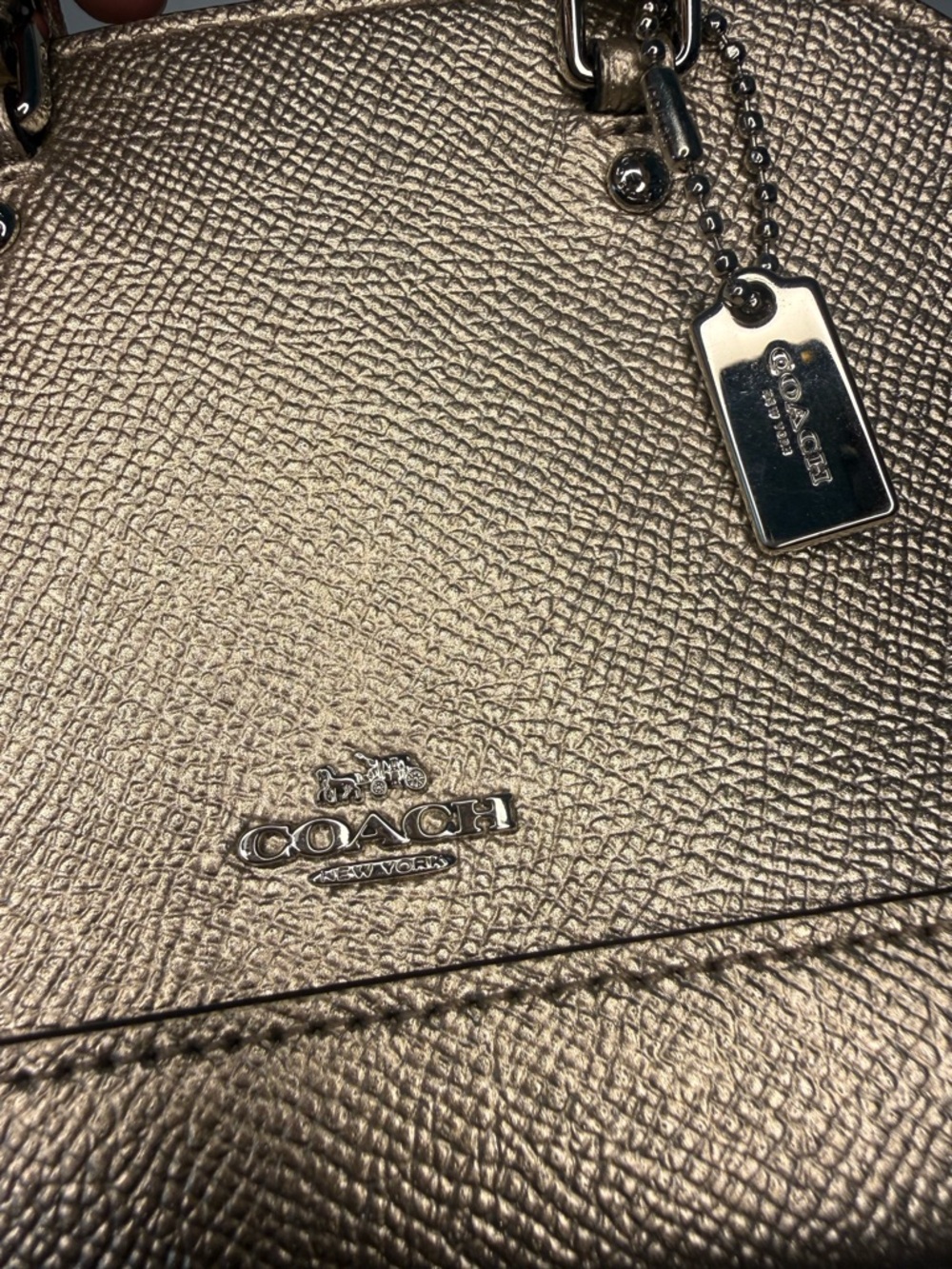 Coach Metallic Gold Mini Dome Satchel NWT - Picture 2 of 6